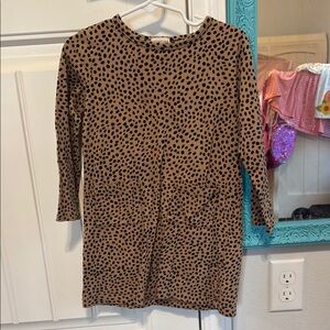 Leopard Print Long Sleeve Dress 4/4T